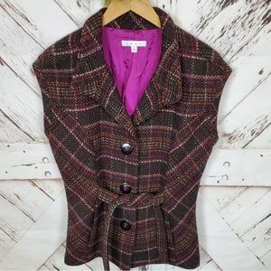 CAbi #691 Cinched waist Plaid Jacket L